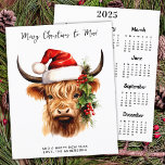Budget Highland Cow 2025 Calendar Merry Christmas<br><div class="desc">Celebrate the holiday season with our charming Highland Cow Christmas Card! This adorable flat card features a delightful illustration of a highland cow wearing a cheerful Santa hat, bringing a touch of playful whimsy to your Christmas greetings. Perfect for those who appreciate a blend of rustic charm and festive spirit,...</div>