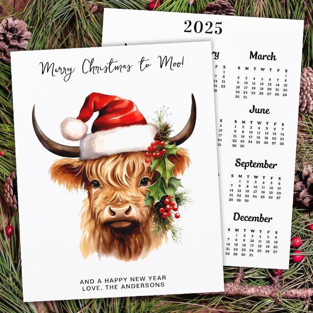 Budget Highland Cow 2025 Calendar Merry Christmas  (Creator Uploaded)