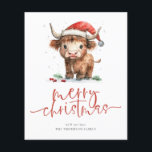 Budget Highland Cow 2026 Calendar Merry Christmas<br><div class="desc">Budget Cute Santa Hat Highland Cow 2026 Calendar Merry Christmas. A budget priced smaller 4.5 x 5.6” 110lbs semi-gloss, similar in thickness to a postcard. There is ONE per sheet. Festive cuteness for your holiday wishes, with this fun design with a sweet highland cow in his Santa hat. Merry Christmas...</div>