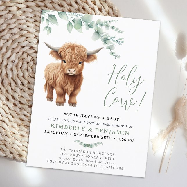 Budget Highland Cow Greenery Couples Baby Shower (Creator Uploaded)