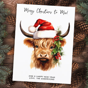 Budget Highland Cow Merry Christmas to MOO Holiday