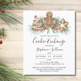 Budget Holiday Christmas Cookie Exchange Invite