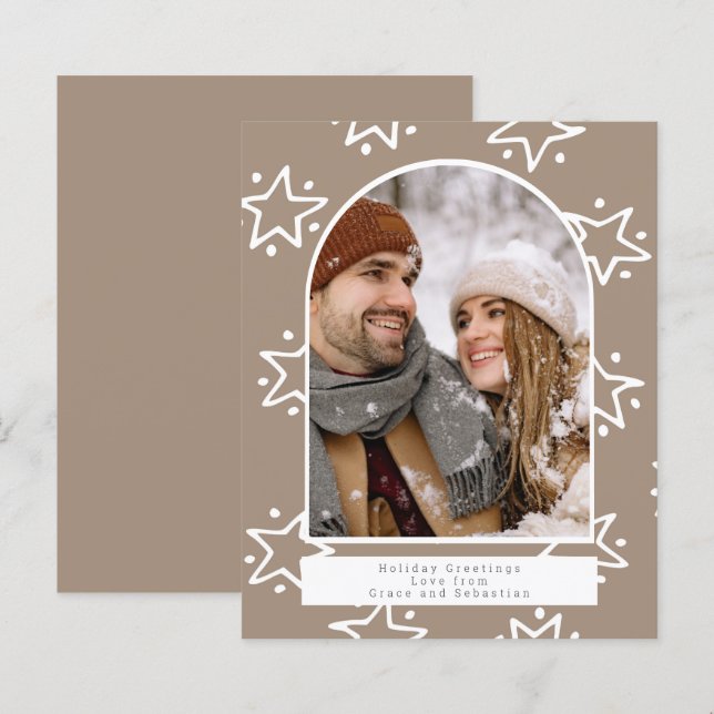 BUDGET Holiday Christmas Star Photo Personalised (Front/Back)