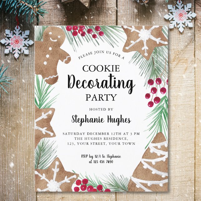 Budget Holiday Cookie Decorating Party Invitation (Creator Uploaded)