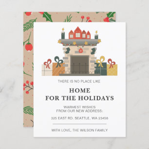 Budget Holiday Fire Place Weve Moved Holiday Card