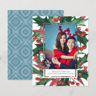 BUDGET Holiday Holly Photo Frame Personalised