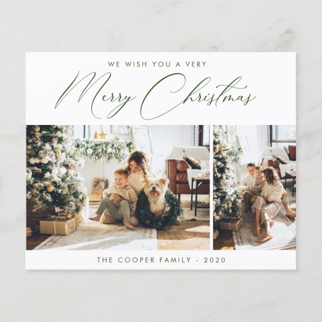 Budget Holiday Photo Card | Modern Christmas (Front)