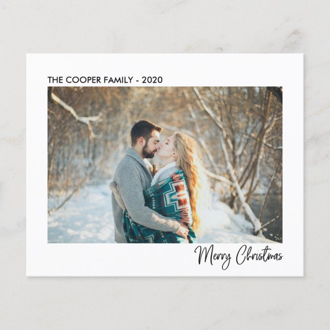 Budget Holiday Photo Card | Modern Christmas (Front)