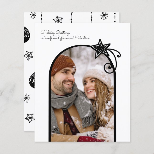 BUDGET Holiday Scandinavian Photo Personalised (Front/Back)