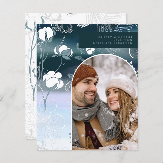 BUDGET Holiday Winter Botanical Photo Personalised (Front/Back)