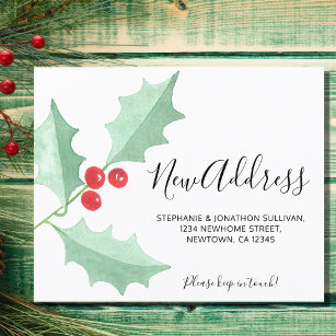Budget Holly New Address Moving Announcement Card