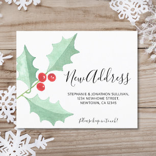 Budget Holly New Address Moving Announcement Card