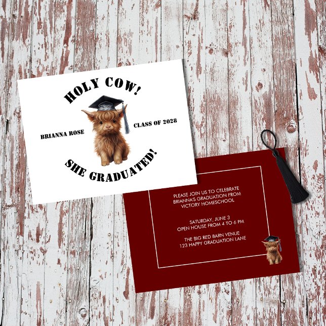 Budget Holy Cow! Homeschool Graduation Invitation (Creator Uploaded)