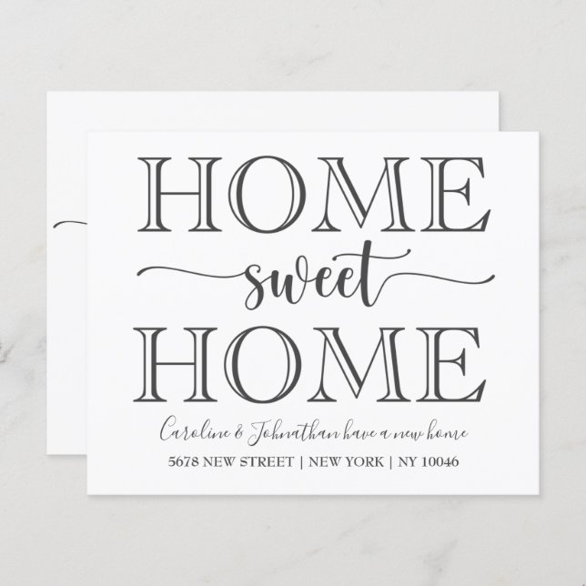 Budget Home Sweet Home Moving Announcement (Front/Back)