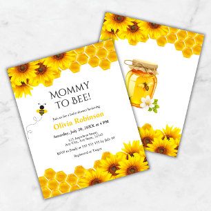 Budget Honeycomb Mummy to Bee Baby Shower Invite 