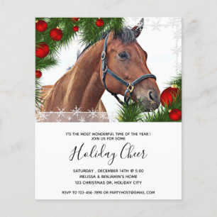 Budget Horse Equine Christmas Cute Pony Invitation