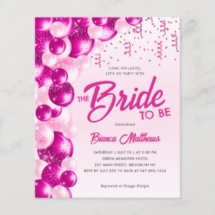 Budget Hot Pink Balloon Bride to Be Bridal Shower