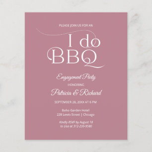 Budget I DO BBQ Engagement Party Invitation