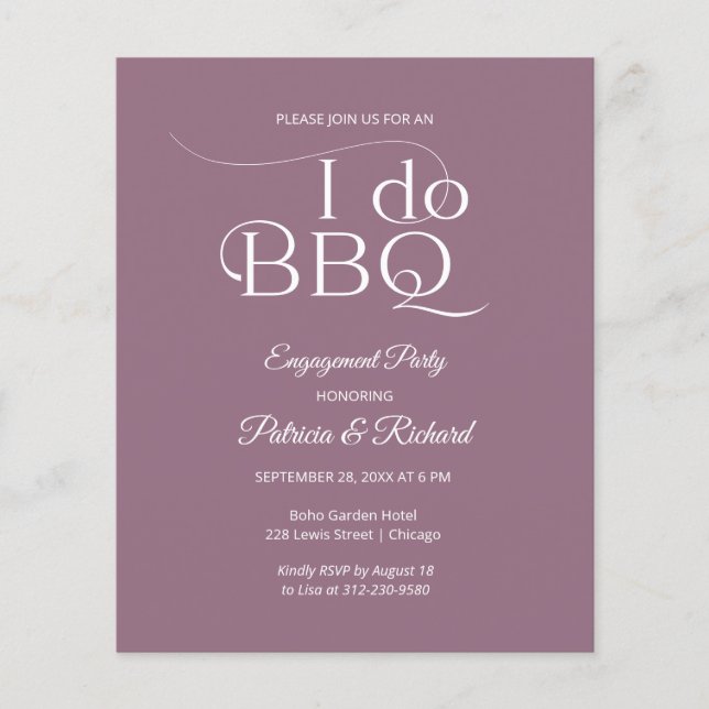 Budget I DO BBQ Engagement Party Invitation (Front)