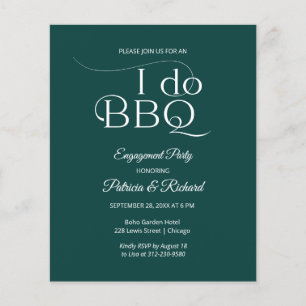 Budget I DO BBQ Engagement Party Invitation