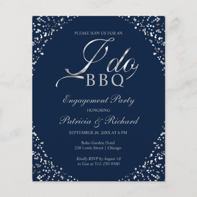 Budget I DO BBQ Engagement Party Invitations (Front)