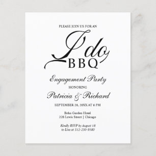 Budget I DO BBQ Engagement Party Invitations