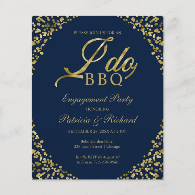 Budget I DO BBQ Engagement Party Invitations (Front)