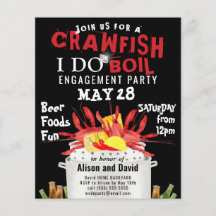 BUDGET I DO Engagement Crawfish Boil Invitation Flyer