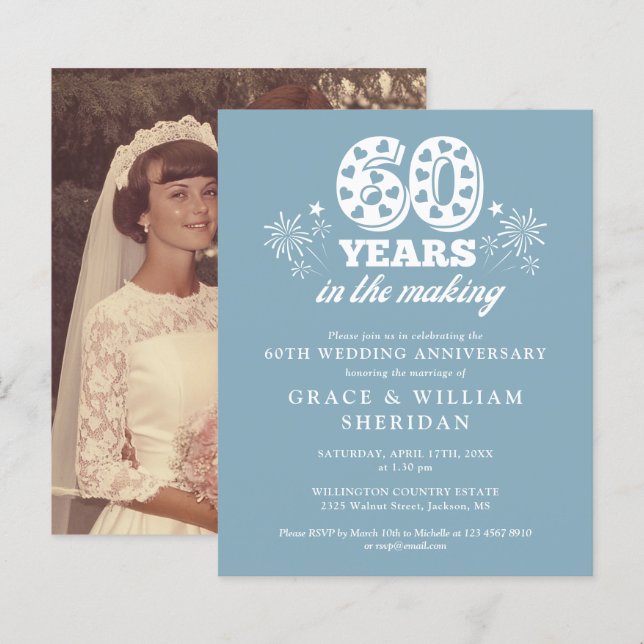 Budget In The Making 60th Anniversary Photo Invite (Front/Back)