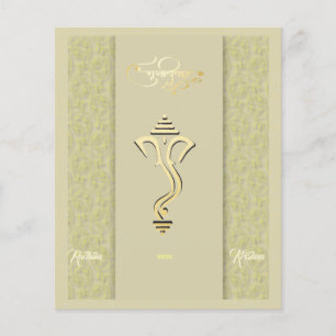 Budget Indian hindu wedding Ganesha invitation 
