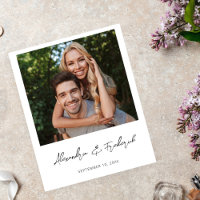 Budget Instant Photo 2 Save the Date - White