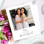Budget Instant Photo Be My Maid of Honor Proposal<br><div class="desc">** SATIN PAPER IS PAPER THIN. UPGRADE THE PAPER FOR A THICKER PAPER. HAS AN OPTION FOR ENVELOPES. *** Save money on wedding stationery that have an option for envelopes. Ask your friend or family member to become a part of your special day in a cool and memorable way with...</div>