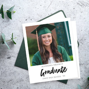 Budget Instant Photo White 2 Graduation Announcem