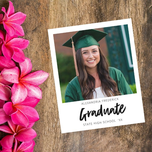 Budget Instant Photo White 2 Graduation Announcem Flyer (Creator Uploaded)