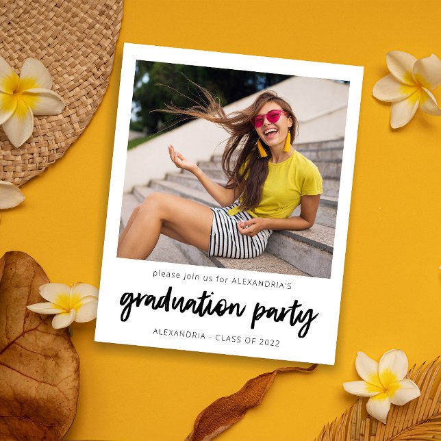 Budget Instant Photo White 2 Graduation Party Flyer (Creator Uploaded)