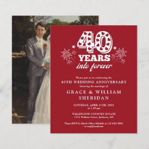 Budget Into Forever 40th Anniversary Photo Invite
