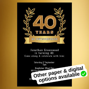 Budget Invitation '40 years of awesomeness' black  Flyer
