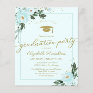  Budget Invitation High School Grad Party Floral 