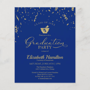 Budget Invitation Mortar Pharmacy Grad Party