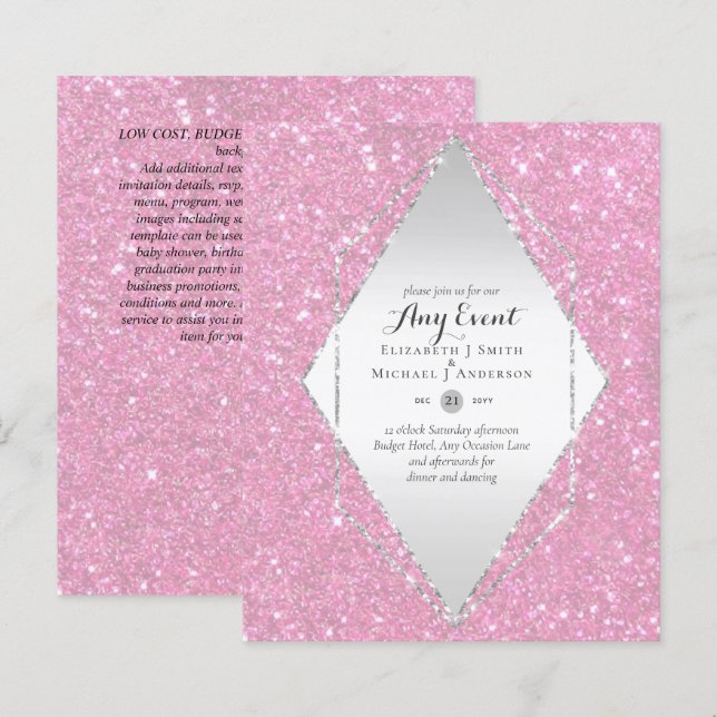 BUDGET INVITATIONS - ANY EVENT - Double Sided (Front/Back)