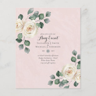 BUDGET INVITATIONS - ANY EVENT - White Roses Flyer
