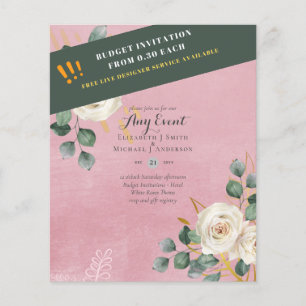 BUDGET INVITATIONS - ANY EVENT - White Roses Flyer