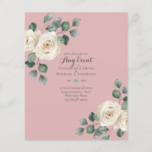 BUDGET INVITATIONS - ANY EVENT - White Roses Flyer