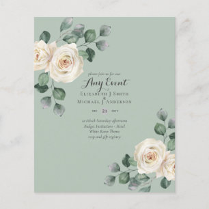 BUDGET INVITATIONS - ANY EVENT - White Roses Flyer