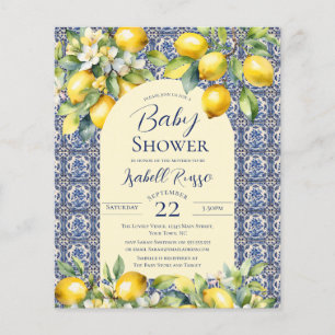 Budget Italian Blue Tiles Watercolor lemon Baby