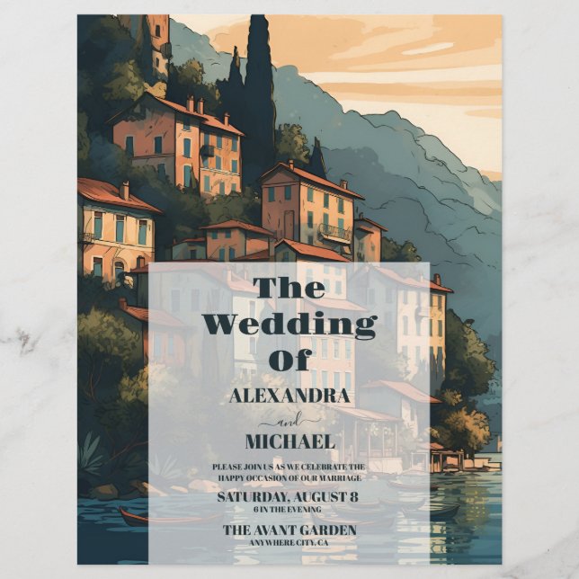 Budget Italy Lake Como Destination Wedding Flyer (Front)