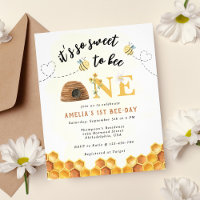 Budget its so sweet to bee one 1st birthday invite