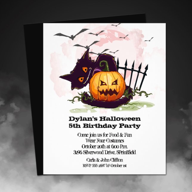 Budget Jack o' Lantern Halloween Birthday Flyer (Printed on affordable THIN 80 lb flyer paper - heavier paper available in our collection.)