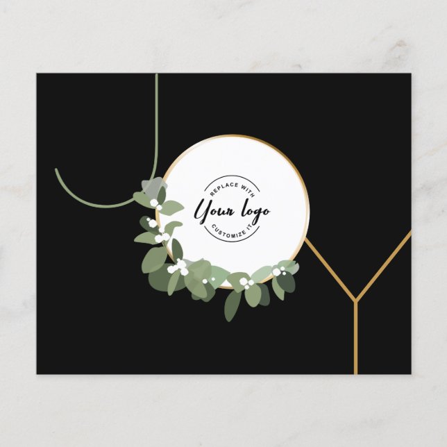 Budget Joy Business Logo Happy Holidays Black Flyer (Front)