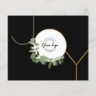 Budget Joy Business Logo Happy Holidays Black Flyer